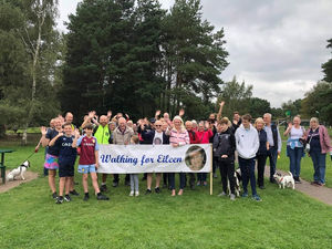 Robert Pitcher and supporters at his charity walk in memory of his late wife 