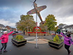Supporting image for story: Spitfire soars above latest Pelsall clock Remembrance display