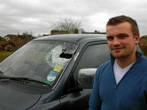 Supporting image for story: Driver hurt as concrete block thrown from Telford bridge