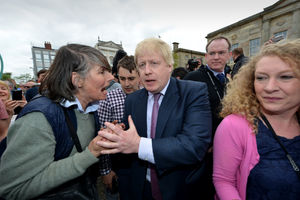Boris Johnson brings his Brexit bus to Market Square, Stafford