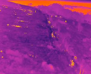 Thermal imaging was used to assess the blaze on the Stiperstones. Picture: Tweedale Fire Station