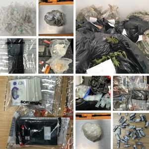 Some of the seized drugs and phones 