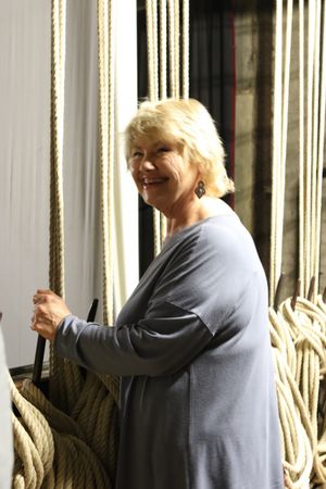 Annette Badland on the fly floor at Birmingham's Old Rep Theatre