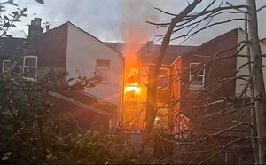 The fire was seen at the back of the house. Photo: West Midlands Fire Service