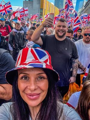 Councillor Jade Chapman at the Unite the Kingdom protest