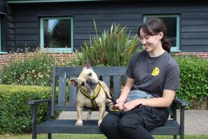 Loyal Leo, with team member April Tandy