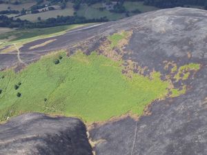 Supporting image for story: Watch: Drone footage reveals devastating damage of fire on Horseshoe Pass
