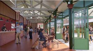 The proposal seeks permission to reconfigure the internal arrangement of the external out building to be repurposed into an enclosed food hall