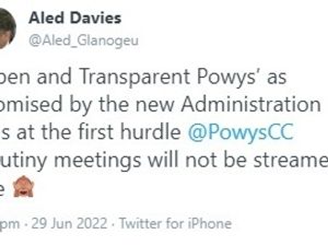 Supporting image for story: Powys scrutiny meetings can only be watched online after they have finished