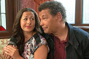 With her Corrie co-star Craig Charles