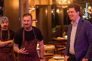 Michelin starred chef Glynn Purnell and wine expert Phill Innes at their new restaurant, Trillium, in Birmingham city centre