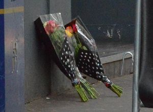 Floral tributes left at the scene