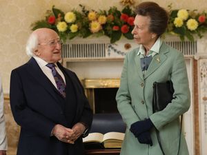 Supporting image for story: Irish president meets Princess Royal at his official Dublin residence