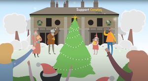 A clip from the Compton Care Christmas video