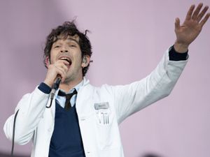 Supporting image for story: Matty Healy defends kissing bandmate during The 1975 show in Malaysia