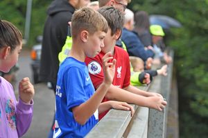 Bike4Life 2025. Crowds watched the convoy from the Ercall Lane bridge over the M54