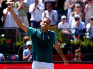 Dan Evans celebrates victory