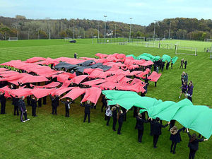 Supporting image for story: Watch - Shropshire pupils in giant poppy tribute
