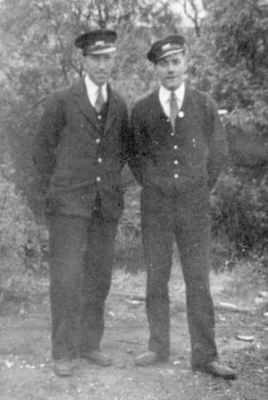 Albert Atkins, pictured right, in his younger days.