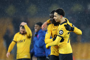 Mateus Mane and Tom Edozie (Photo by Brett Patzke - WWFC/Wolves via Getty Images)
