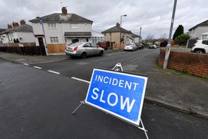 A sign was put up to warn drivers to move slowly in the area