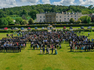 Supporting image for story: Drone used to capture end-of-term school photo