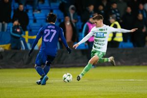 The New Saints' Josh Daniels lets fly