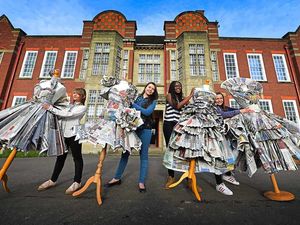 Supporting image for story: Dress to im-Press! Wolverhampton art students make newspaper dresses in just one day