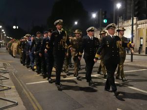 Supporting image for story: Armed forces parade overnight through London in VE Day dress rehearsal
