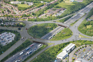 An artist's impression of how the remodelled M6 Junction 10 will look like following £78 million project