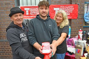 Phil Car, Luke Hall and Janice Hall were there to support the Teenage Cancer Trust