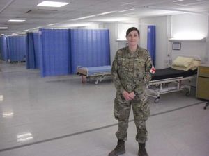 Life-saving – Cpl Emma Thomas, a nurse from the Royal Shrewsbury Hospital, on one of the wards at the Camp Bastion Hospital