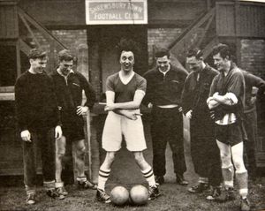 Star comedian Ken Dodd with Arthur Rowley at Shrewsbury Town FC