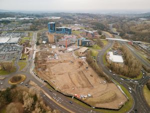 Latest pictures of the Station Quarter development in Telford. Taken January 17, 2025