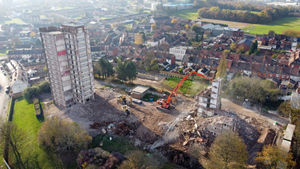 Work is progressing on the demolition of Arley and Compton Court in Netherton