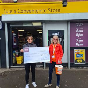 Julie Kaur, Jules Convenience, Hadley and Katie Foster, Chair of the Alzheimer's Research UK Shropshire Fundraising Group.