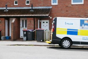 Police at the scene in Fowler Close, Wellington, in June