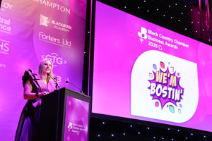 Sarah Moorhouse, CEO of Black Country Chamber of Commerce, speaking at the event