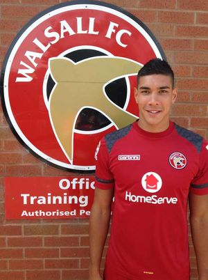 Neil Etheridge with his new club after signing for Walsall on a two-year contract.