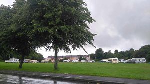 More than a dozen caravans and tents have pitched up at Woodside Park, Woodside, Dudley.