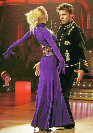 James takes to the floor with Camilla Dallerup in Strictly Come Dancing