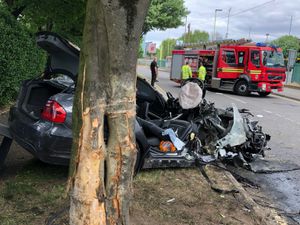 Supporting image for story: Driver trapped for an hour after BMW involved in police chase before Walsall crash