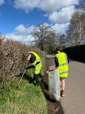 Pupils filled several bags with litter.