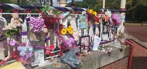 More tributes were being put down throughout the day