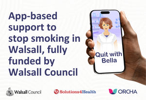 Quit with Bella provides app-based support to stop smoking, fully funded by Walsall Council.
