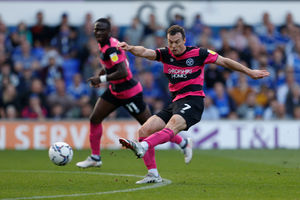 Shaun Whalley of Shrewsbury Town scores a goal to make it 1-1. (AMA)