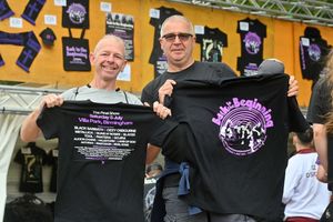  Aden Poolton and Darren Poolton from Worcester with their gig shirts. 