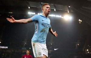 Kevin De Bruyne celebrates scoring