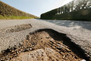 Potholes in Chapel Lane, Alveley.