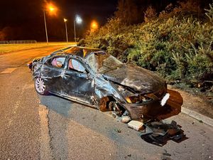 Supporting image for story: Driver arrested following crash that demolished car